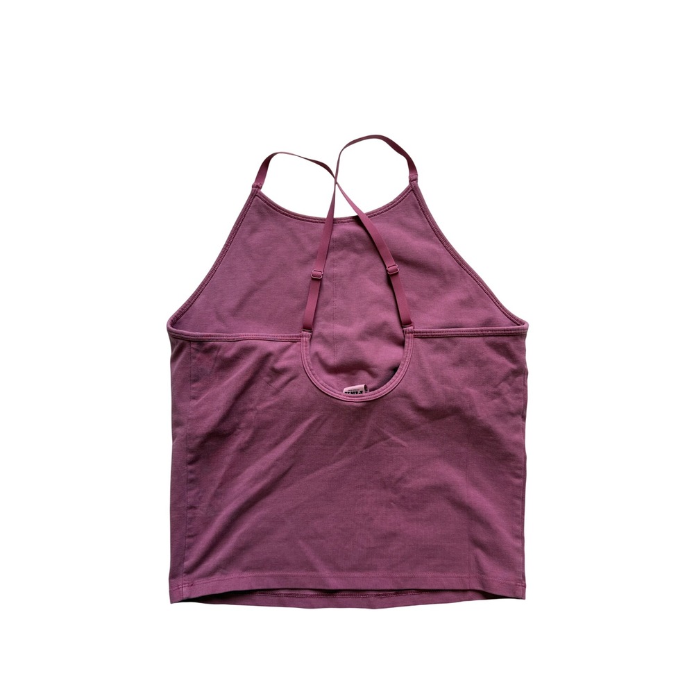Victoria's Secret PINK All-Day Cotton High-Neck Bra Tank Plum Purple Rhinestone - Picture 3 of 4